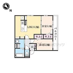 ビクトワールII 3階2LDKの間取り