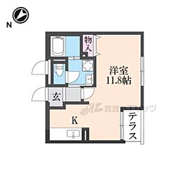 JR東海道・山陽本線 近江八幡駅 徒歩16分の賃貸マンション 3階ワンルームの間取り