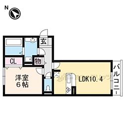 ティーガーデンレジデンス 2階1LDKの間取り
