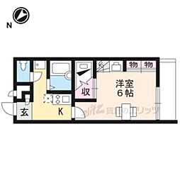 レオパレスアイリ 3階1Kの間取り