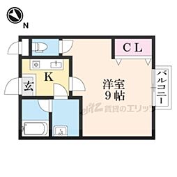 JR草津線 三雲駅 徒歩9分の賃貸アパート 2階1Kの間取り