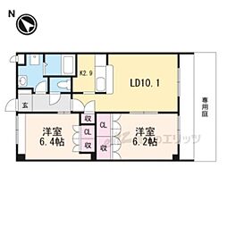 JR草津線 甲賀駅 バス20分 土山大野下車 徒歩3分の賃貸アパート 2階2LDKの間取り