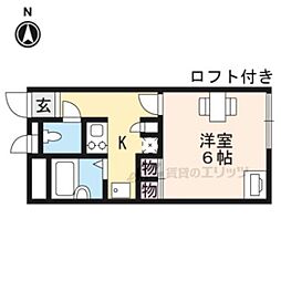 レオパレスＵＴＯＧＡＲＩＡ 2階1Kの間取り