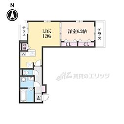 GL MINAKUCHI II 1階1LDKの間取り