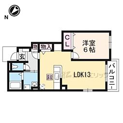 ブローテB 1LDKの間取図画像