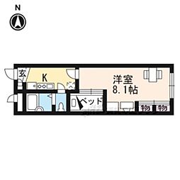 レオパレスマ・メゾン 1Kの間取図画像