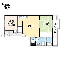 クレセールイマムラ 2DKの間取図画像