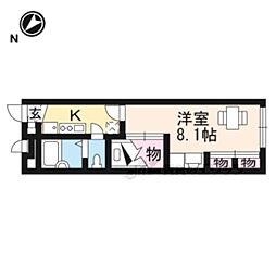 レオパレスプレジール 1Kの間取図画像