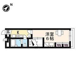 レオパレス藤木 1Kの間取図画像