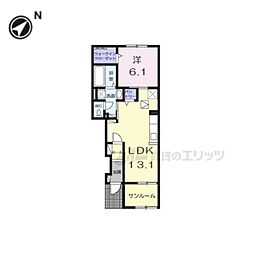 BREEZE 1LDKの間取図画像