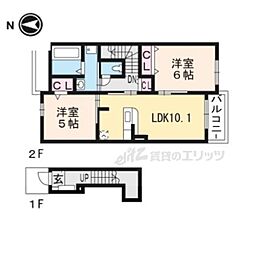 プラシード緑町3A 2LDKの間取図画像