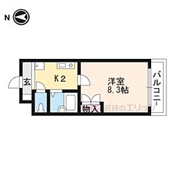 ワイズレジデンス南草津 1Kの間取図画像