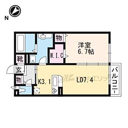 シャーロット壱番館 1LDKの間取図画像