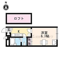 レオパレスSAKURA 1Kの間取図画像