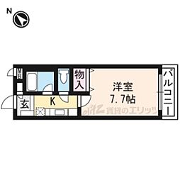 ハイツメイトク 1Kの間取図画像