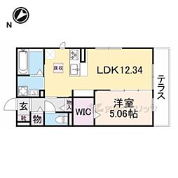 カノン蓮池 1LDKの間取図画像