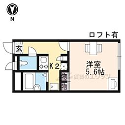 レオパレス滋賀 1Kの間取図画像