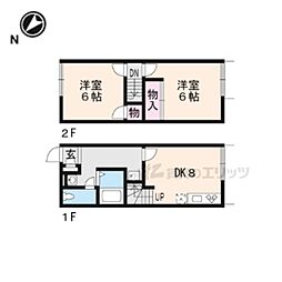 レオパレスカトレア 2LDKの間取図画像