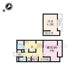 BelleLead悠 1Kの間取図画像