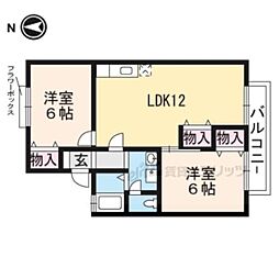 ジュネスヤマザキ 2LDKの間取図画像