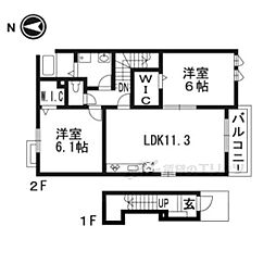 エテルノ 2LDKの間取図画像
