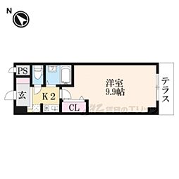 ベル・エポック 1Kの間取図画像