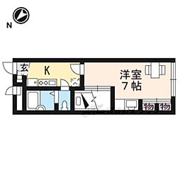 レオパレスプチトマト 1Kの間取図画像
