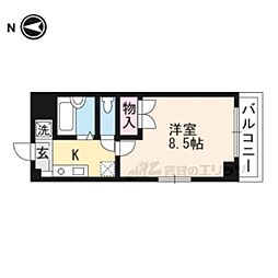メゾンクレール 1Kの間取図画像
