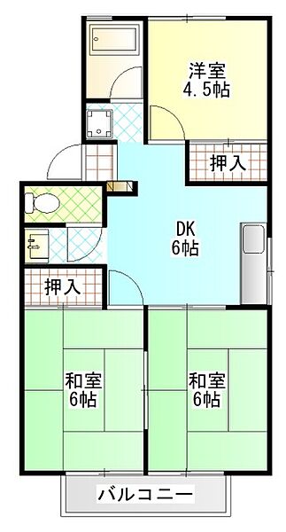 コーポ大相 201｜神奈川県小田原市南鴨宮３丁目(賃貸アパート3DK・2階・51.45㎡)の写真 その2