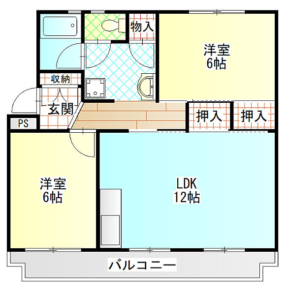 第1寿ハイツ 102｜神奈川県小田原市寿町５丁目(賃貸マンション2LDK・1階・56.00㎡)の写真 その2