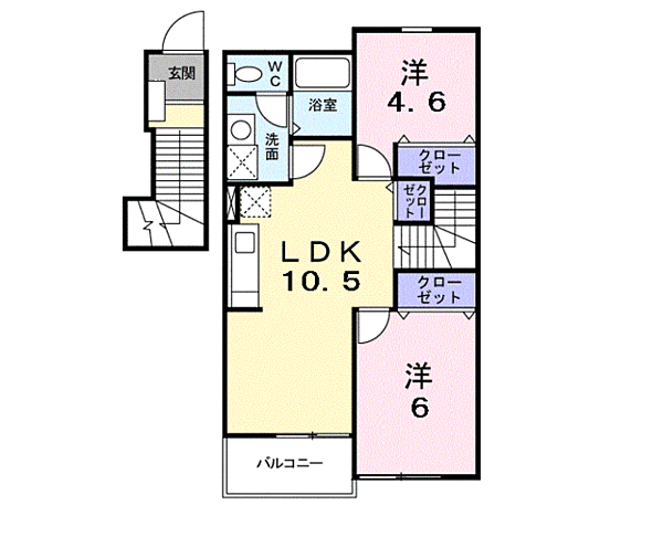 ヴィラフィールドウエスト 204｜神奈川県南足柄市和田河原(賃貸アパート2LDK・2階・51.67㎡)の写真 その2