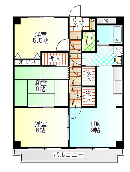 アリアンス峰 104｜神奈川県小田原市扇町３丁目(賃貸マンション3LDK・1階・61.20㎡)の写真 その2