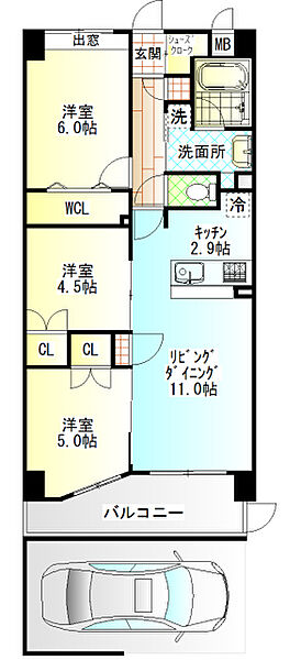 サンクレイドル小田原 102｜神奈川県小田原市栄町３丁目(賃貸マンション3LDK・1階・65.45㎡)の写真 その2