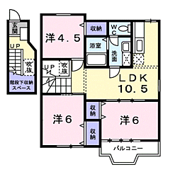 ミレア開成C 3LDKの間取図画像