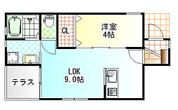 プティ・メゾン中町 1LDKの間取図画像