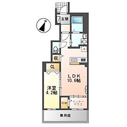 ファインハイムA 1LDKの間取図画像