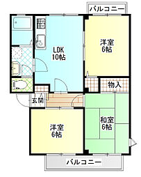 グリーンサイドマンション 3LDKの間取図画像