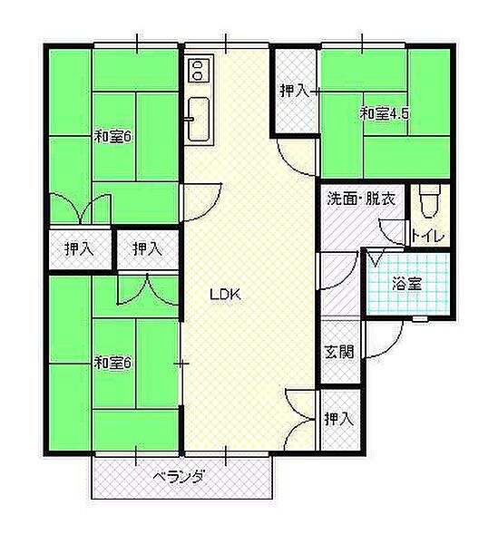 山形県山形市桜田西1丁目(賃貸アパート3LDK・1階・61.98㎡)の写真 その2