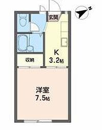 ジュネスヒル 1Kの間取図画像