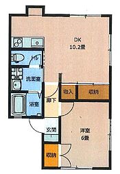 メゾンロイヤルB 1LDKの間取図画像