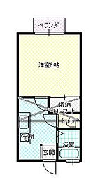 ドエル117 1Kの間取図画像