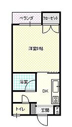 フレンド21 1Kの間取図画像