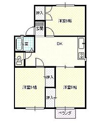 ダイヤモンドメゾン青田 3DKの間取図画像
