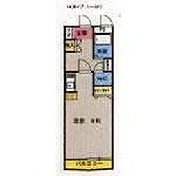 グリーンベルト吉原 1Kの間取図画像