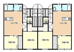 エトワール嶋南・B 2LDKの間取図画像