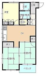 レジデンス元木 3DKの間取図画像