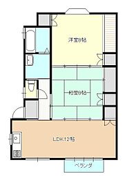 コーポ青柳 2LDKの間取図画像