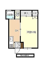 メゾン・ド・アミ 1DKの間取図画像