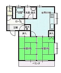 キヨ・ガーデンハウス 2DKの間取図画像