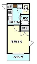 ホープハウス 1Kの間取図画像